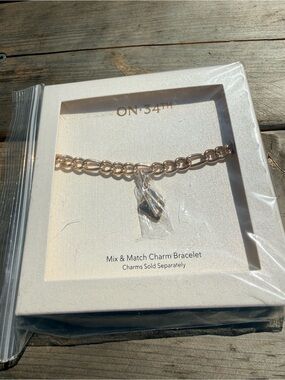 ON 34th Rose Gold Mix & Match Charm Bracelet - Chain Link